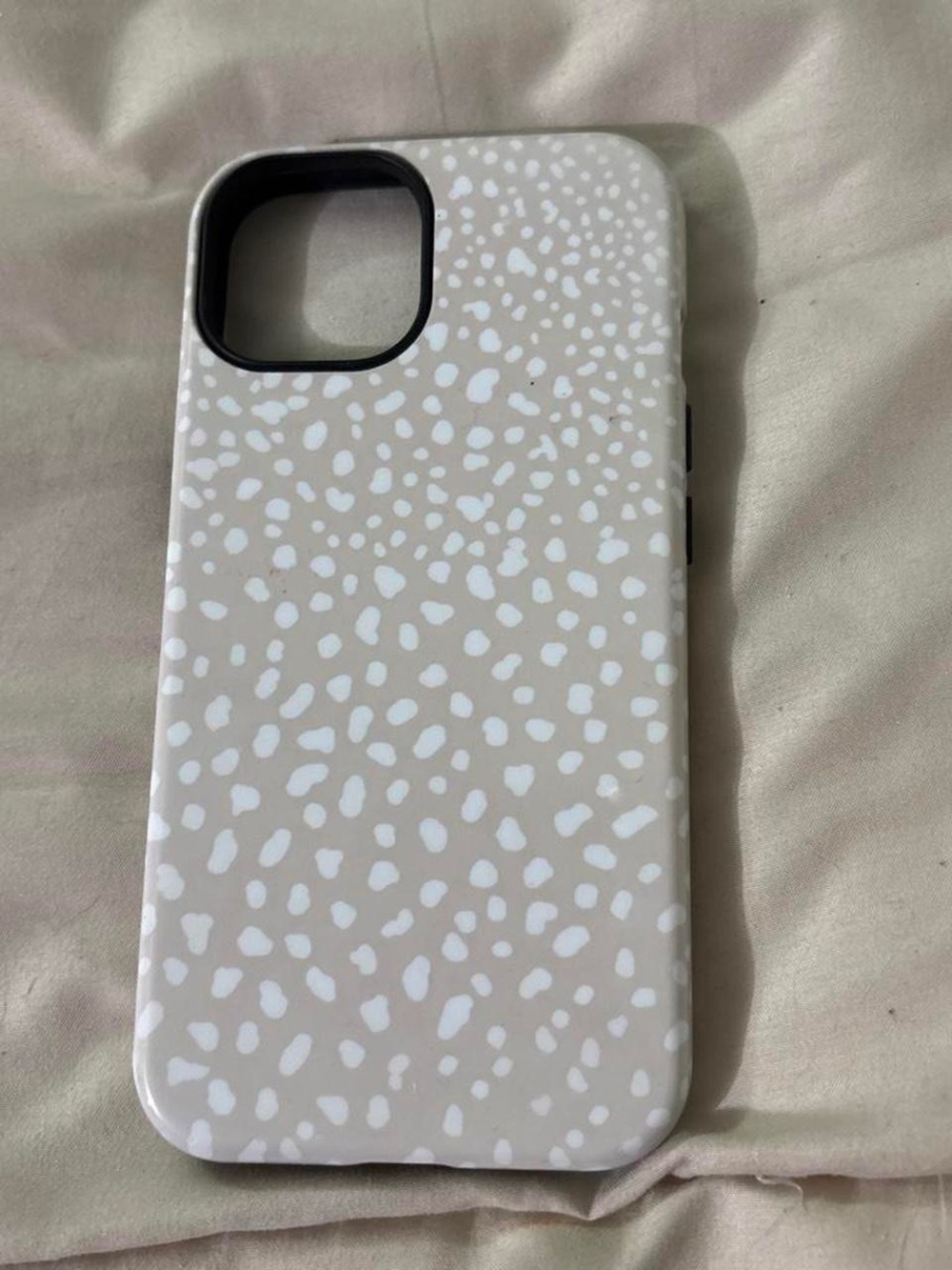 Speckled Protective Phone Case - White and Light Gray